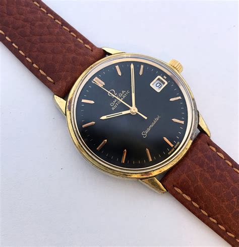 omega seamaster black dial vintage|omega seamaster black gilt.